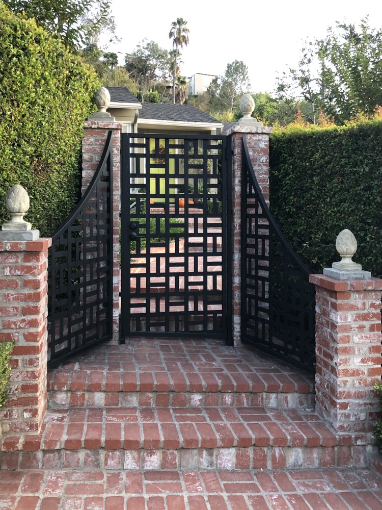 Los Angeles Unique Front Entrance Gate and Side Gate 03 - by Isaac's Ironworks 818-982-1955